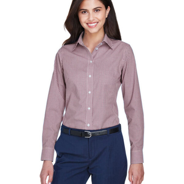 Ladies' Ladies' Crown Collection® Gingham Check Woven Shirt Thumbnail