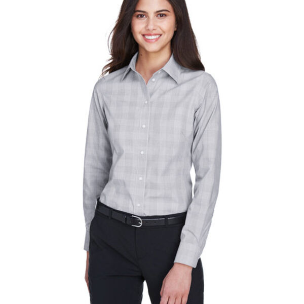 Ladies' Crown Collection® Glen Plaid Woven Shirt Thumbnail
